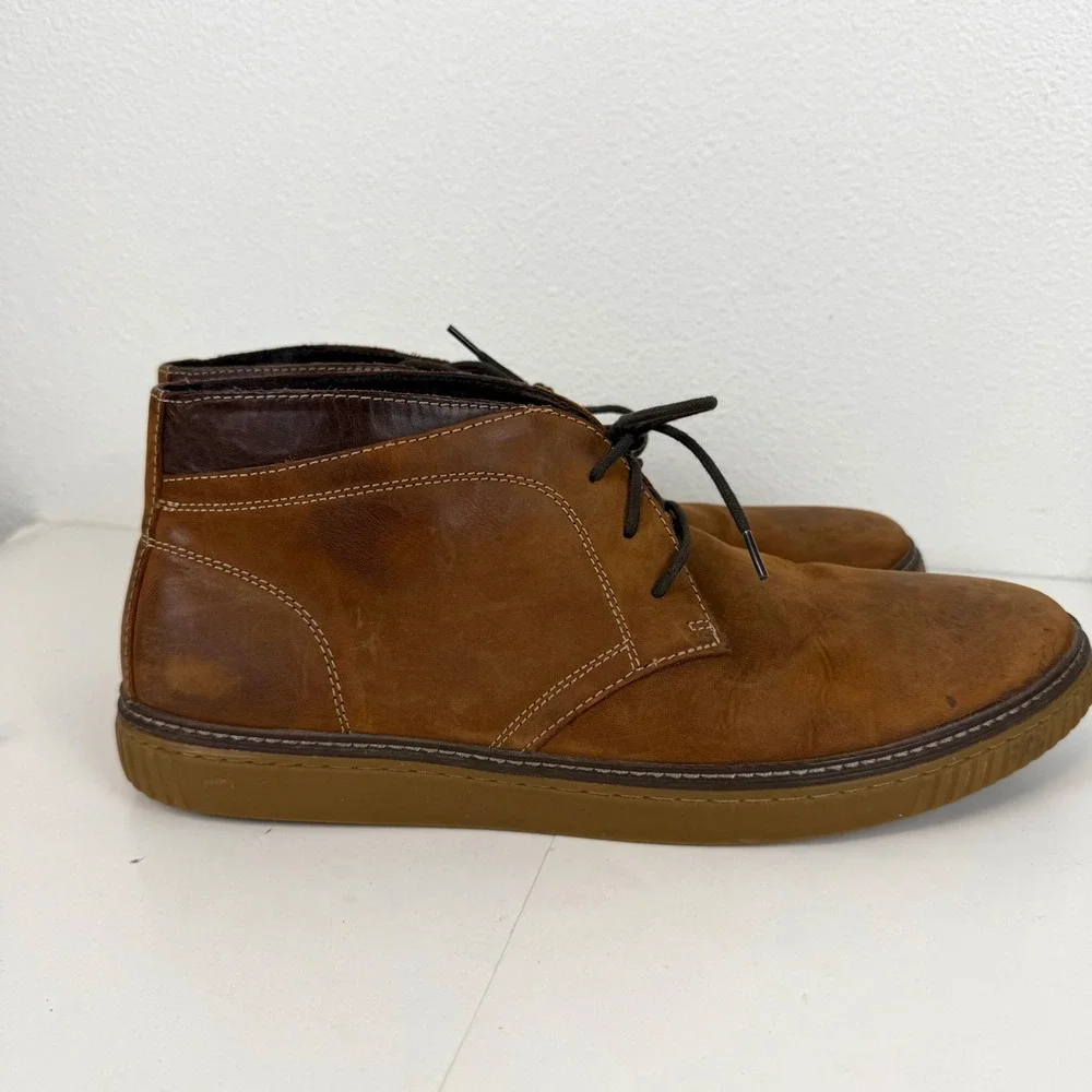 Johnston & Murphy Mens Tan Sheepskin Leather Chukka Boots Brown 13M